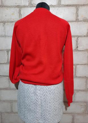 Базовый красный джемпер пуловер4 фото
