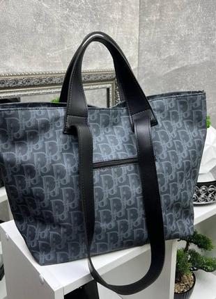 Молодежная большая черная сумка-шопер брендовая3 фото