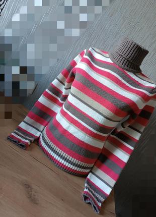 Красивый полосатый трикотажный гольфик, кофточка,б/у в хорошем состоянии, небольшой размер