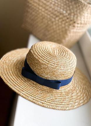 Соломенная шляпа канотье с полем 8 см