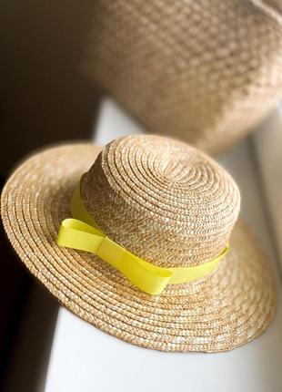 Соломенная шляпа канотье с полем 8 см