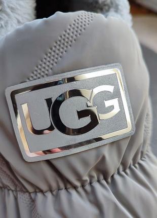 Теплі легені на хутрі слинопа мокасини дутики уггі тапки тапочки взуття жіноча зміна сірі6 фото