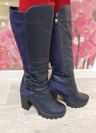 Красивые сапоги кожа 39
