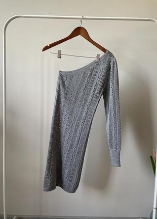 В'язана сукня з блискучою ниткою на одне плече asos5 фото