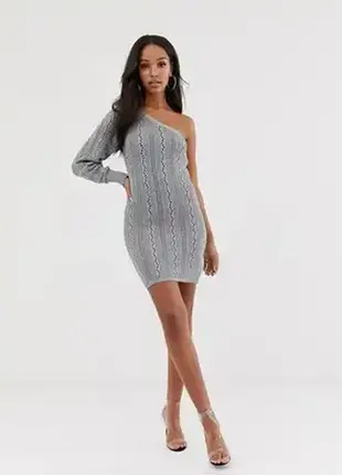 В'язана сукня з блискучою ниткою на одне плече asos3 фото