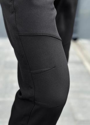 Мужские утепленные брюки черные/хаки soft shell 3-4xl3 фото