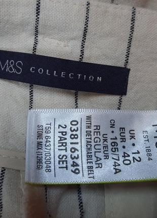 Штани в смужку з льону marks&amp;spencer5 фото