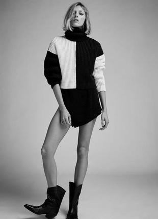 Черно-белый укороченный свитер двухцветный missguided1 фото
