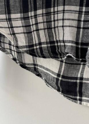 Polo ralph lauren linen shirt сорочка клітинка смужка оригінал льон преміум оксфорд стильна вкорочена оверсайз гарна4 фото