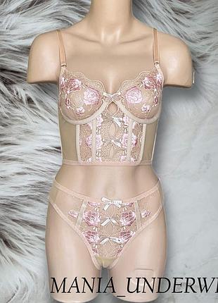 Комплект с сеточки и вышивкой от mania_underwear
