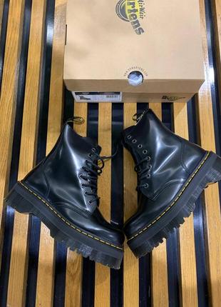 Ботинки на платформе dr. martens jadon smooth leather platform boots black9 фото