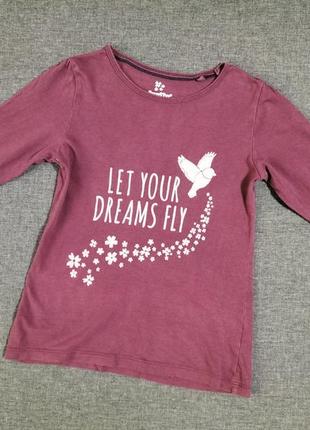 Кофта лонгслив с принтом на девочку 110-116 lupilu