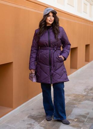 Очень теплая женская зимняя куртка большого размера4 фото