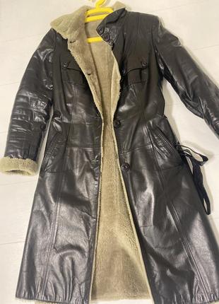 Шкіряна зимова дубльонка