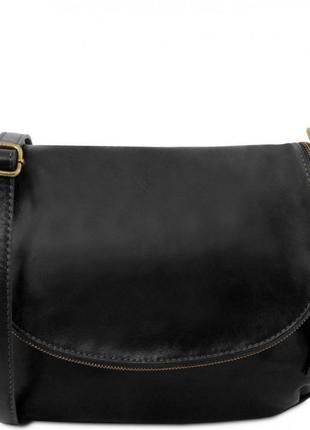 Жіноча шкіряна сумка на плече tuscany leather bag tl141223 (чорний) r_3996