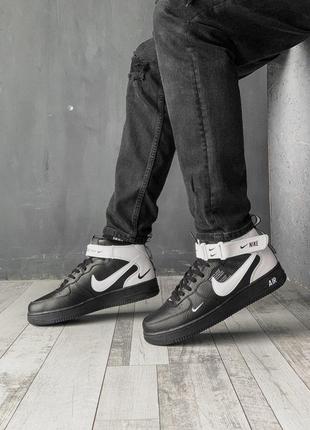 Мужские кроссовки найк nike air force high black white