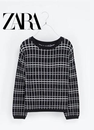 Укопоченный свитер в клетку zara