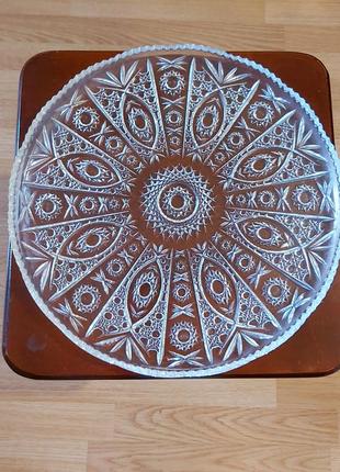 Блюдо 32 см кришталеве вінтажне тарілка кришталь вінтаж