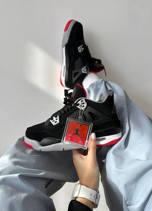 Зимние кроссовки nike air jordan 4 retro «&nbsp;bred&nbsp;» fur