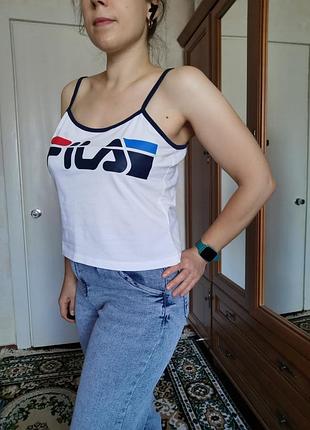 Майка fila топ білий бавовняний жіночий