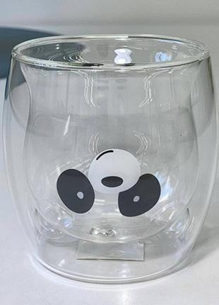 Пиала двойное стекло 250мл «панда»1 фото