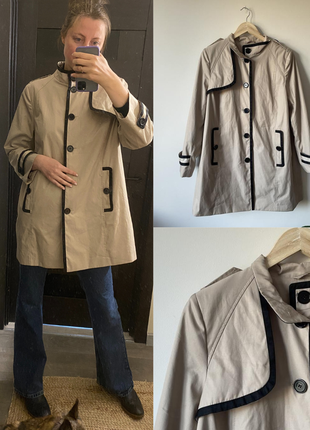 Бежевый плащ тренч с черной каймой от petite collection debenhams