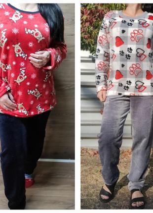 Пижама теплая женская махровая большого размера