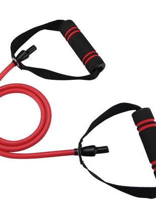 Трубчастий еспандер для фітнесу з ручками u-powex latex resistance tube 30lb red (13.5кг.) r_2501 фото