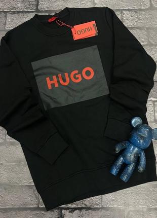 Мужская кофта hugo boss черная / повседневные свитшоты для мужчин