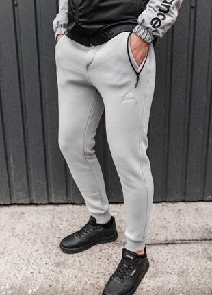 Зимові чоловічі спортивні штани на флісі зимние мужские спортивные штаны на флисе adidas2 фото