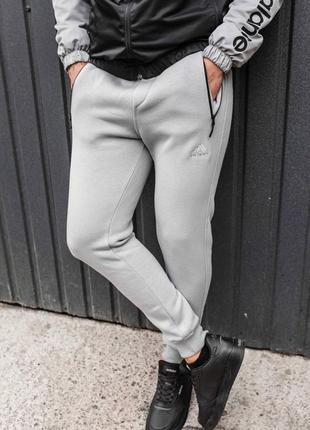 Зимові чоловічі спортивні штани на флісі зимние мужские спортивные штаны на флисе adidas3 фото