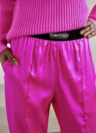 Премиальные розовые оригинальные шелковые штаны брючки tom ford