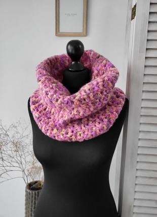 Хомут розовый объемный ручная работа