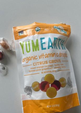 Yumearth, органічні льодяники з вітаміном c, зі смаком цитрусових, 93,5 г1 фото
