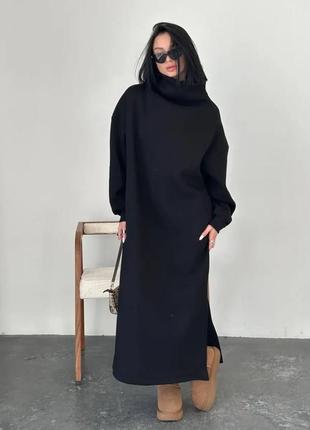 Платье макси, длинное теплое платье, стильное платье оверсайз