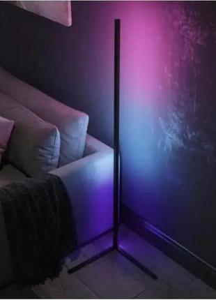 Угловая led rgb лампа торшер stand 1.2м с пультом управления подсветка комнаты...