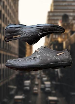 Шкіряні мокасини туфлі hugo boss  оригінальні коричневі