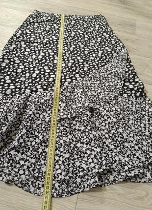 Меди юбка юбка topshop в цветы рюши воланы сорно белая4 фото