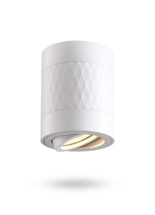 Світильник під лампу spf04a gu10 накладний білий + біла призма2 фото