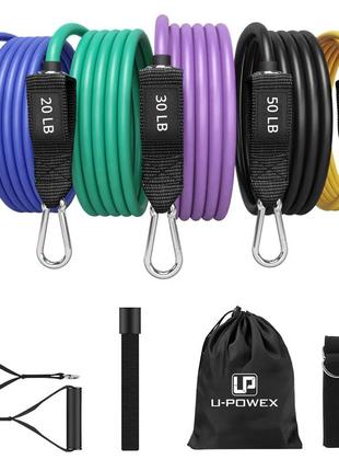 Набор трубчатых эспандеров u-powex resistance bands set 5шт. 150lb (до 68кг.) r_690