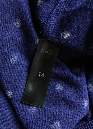Нарядный синий джемпер в горошек3 фото