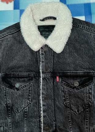 Джинсова куртка levi’s sherpa, оригінал, розмір s7 фото