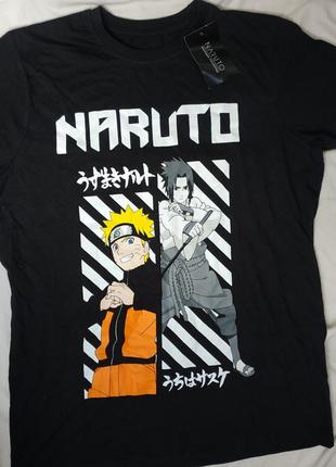 Футболка черная принт аниме наруто, naruto