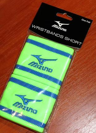 Mizuno wristband short 1 pair yellow 32gy6a51z напульсники спортивні 2шт оригінал жовті1 фото