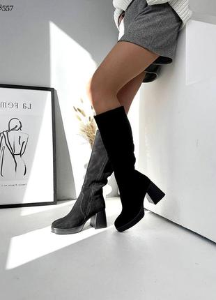 Класні чоботи на зручних підборах демісезонні та зимові6 фото