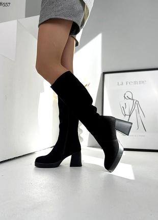 Класні чоботи на зручних підборах демісезонні та зимові7 фото