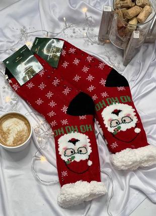 Чоловічі теплі носки валяночки на хутрі зима з гальмами 12 кольорів1 фото