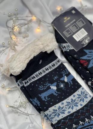 Мужские теплые носки валянки на меху зима с тормозами 12 цветов