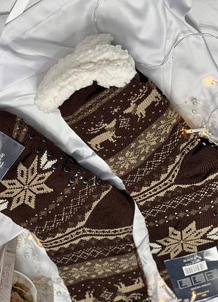 Мужские теплые носки валянки на меху зима с тормозами 12 цветов