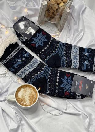 Мужские теплые носки валянки на меху зима с тормозами 12 цветов